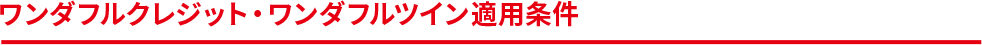 ワンダフルクレジット適用条件